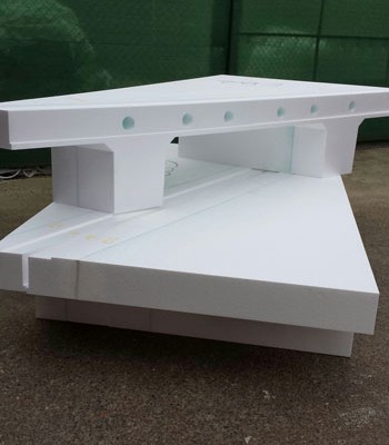 Polystyrene Concrete Void Form - Block out form for a concrete girder pour as part of a bridge spandrel in Western Queensland damged after floods